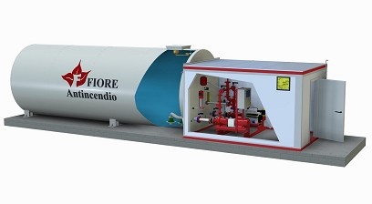 Sistema con serbatoio antincendio da esterno orizzontale - MonoBlock OUTER Sistema con serbatoio antincendio da esterno orizzontale - MonoBlock OUTER